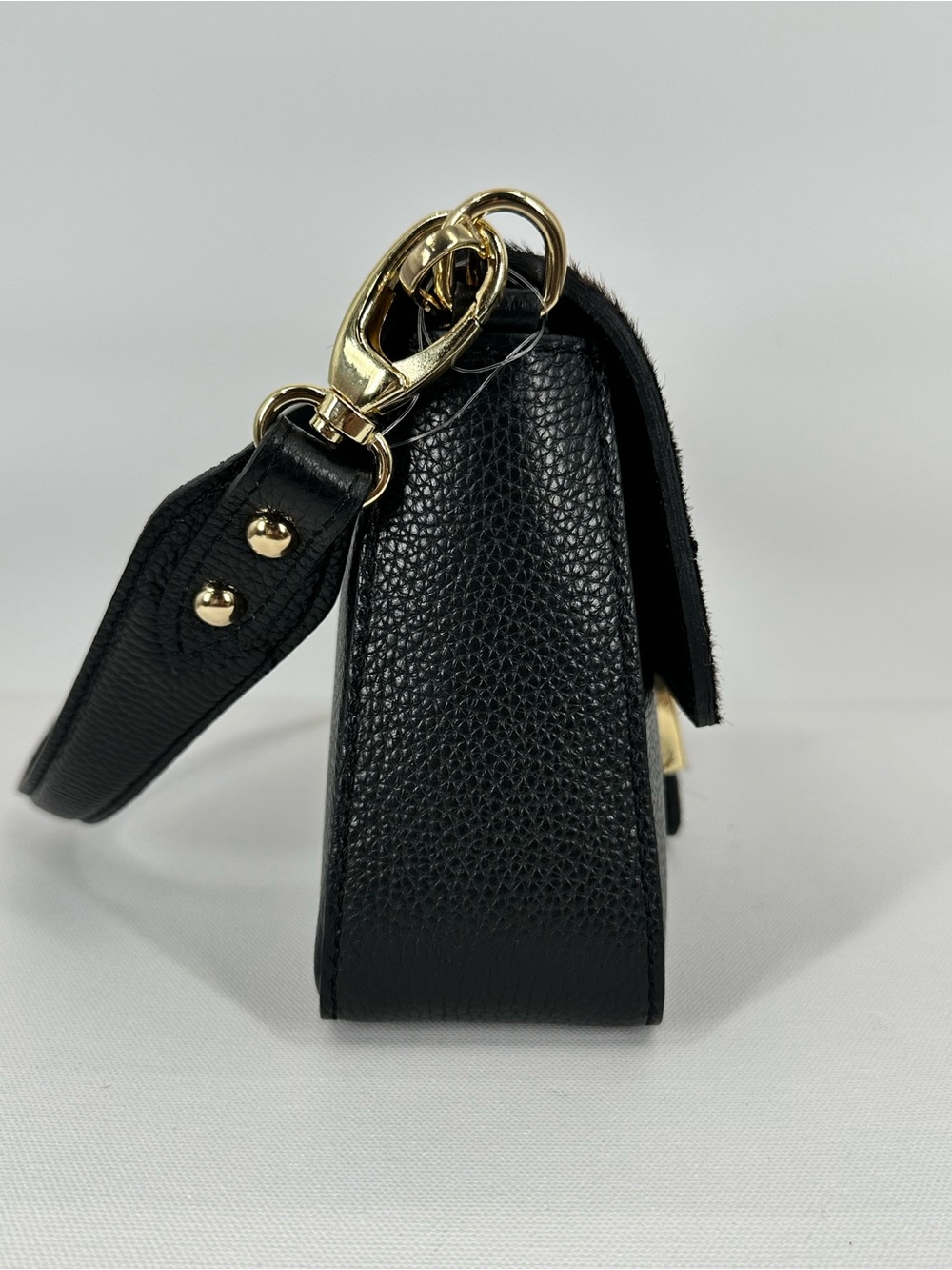 DIVINA FIRENZE Italian Leather Leopard Print Baguette Shoulder Bag Calf Hair NWT - Picture 12 of 15